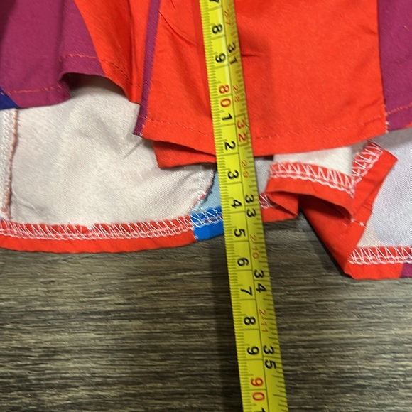 Red colorful dress with tie/ medium - Picture 3 of 7